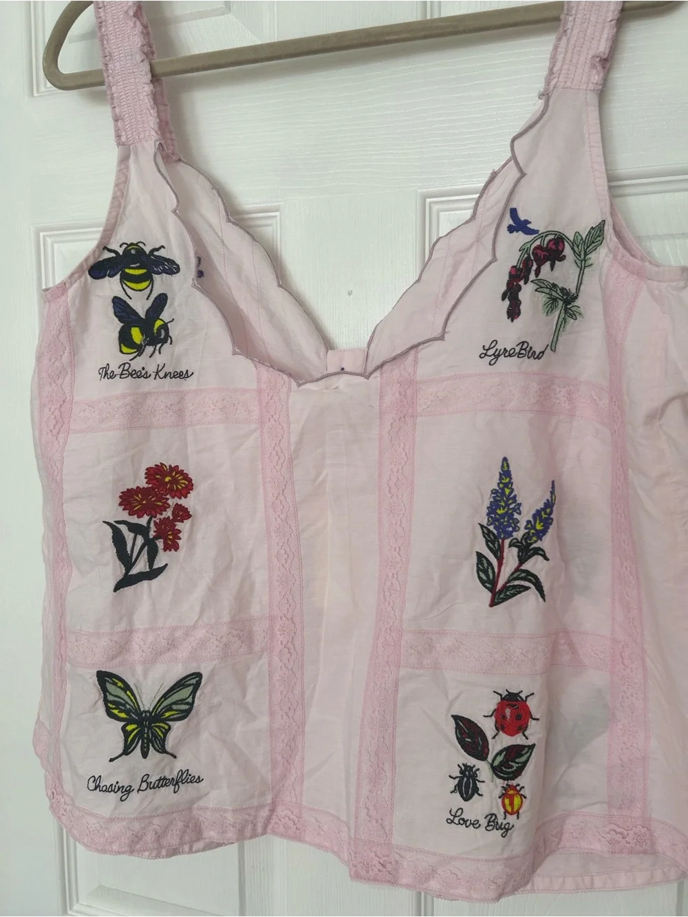 Anthropologie LyreBird Sleeveless Embroidered Buttondown Top